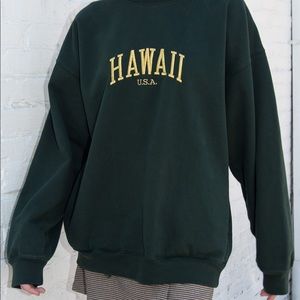 Brandy Melville Green Erica Hawaii Sweatshirt